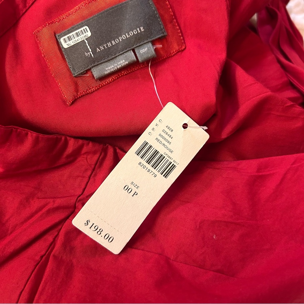 Anthropologie Red Tiered Ruffle One Shoulder Party Dress NWT - Picture 12 of 12